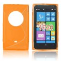 CUSTODIA GEL TPU SILICONE DOUBLE per NOKIA LUMIA 1020, EOS, 909, RM-875, RM-877, RM-876 COLORE ARANCIONE