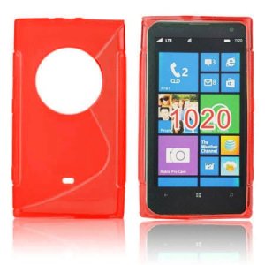 CUSTODIA GEL TPU SILICONE DOUBLE per NOKIA LUMIA 1020, EOS, 909, RM-875, RM-877, RM-876 COLORE ROSSO