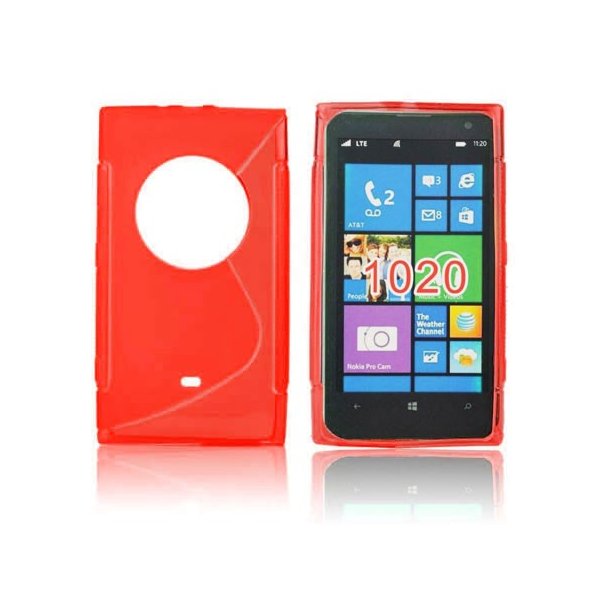 CUSTODIA GEL TPU SILICONE DOUBLE per NOKIA LUMIA 1020, EOS, 909, RM-875, RM-877, RM-876 COLORE ROSSO