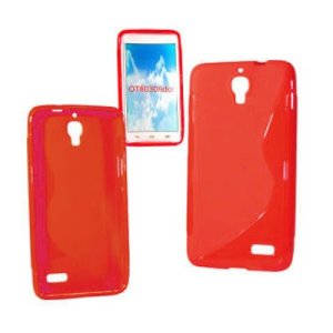 CUSTODIA GEL TPU SILICONE DOUBLE per ALCATEL ONE TOUCH IDOL 6030 COLORE ROSSO