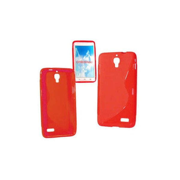 CUSTODIA GEL TPU SILICONE DOUBLE per ALCATEL ONE TOUCH IDOL 6030 COLORE ROSSO