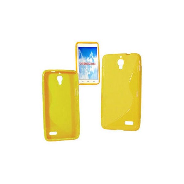 CUSTODIA GEL TPU SILICONE DOUBLE per ALCATEL ONE TOUCH IDOL 6030 COLORE GIALLO