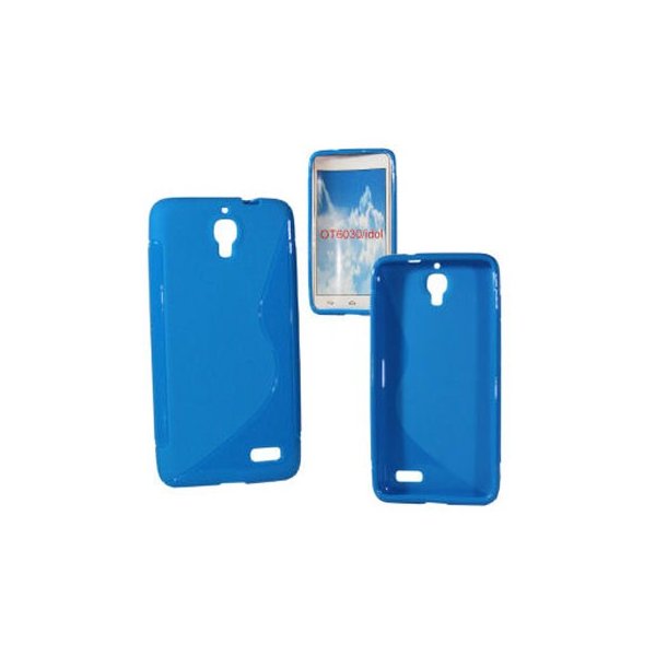 CUSTODIA GEL TPU SILICONE DOUBLE per ALCATEL ONE TOUCH IDOL 6030 COLORE BLU