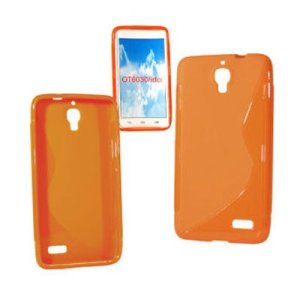 CUSTODIA GEL TPU SILICONE DOUBLE per ALCATEL ONE TOUCH IDOL 6030 COLORE ARANCIONE