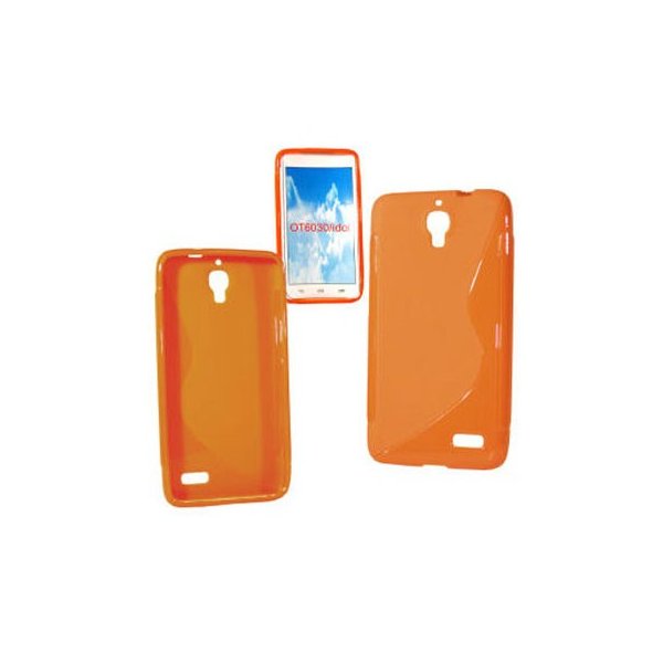 CUSTODIA GEL TPU SILICONE DOUBLE per ALCATEL ONE TOUCH IDOL 6030 COLORE ARANCIONE