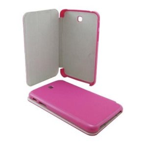 CUSTODIA FLIP ORIZZONTALE per SAMSUNG P3200 GALAXY TAB 3 7.0 CON STAND COLORE ROSA