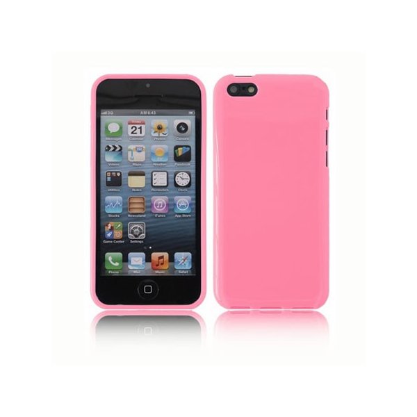 CUSTODIA GEL TPU SILICONE LUCIDA per APPLE IPHONE 5c COLORE ROSA