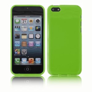 CUSTODIA GEL TPU SILICONE LUCIDA per APPLE IPHONE 5c COLORE VERDE