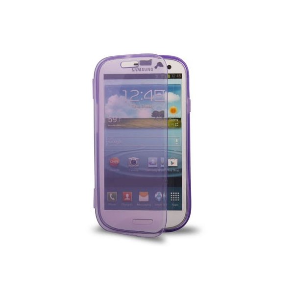 CUSTODIA GEL TPU SILICONE FLIP BOOK per SAMSUNG I8260 GALAXY CORE, I8262 COLORE VIOLA