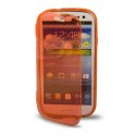 CUSTODIA GEL TPU SILICONE FLIP BOOK per SAMSUNG I8260 GALAXY CORE, I8262 COLORE ARANCIONE