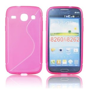 CUSTODIA GEL TPU SILICONE per SAMSUNG I8260 GALAXY CORE, I8262 COLORE ROSA