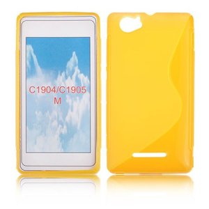 CUSTODIA GEL TPU SILICONE DOUBLE per SONY XPERIA M, C1904, C1905, C2004, C2005 COLORE GIALLO