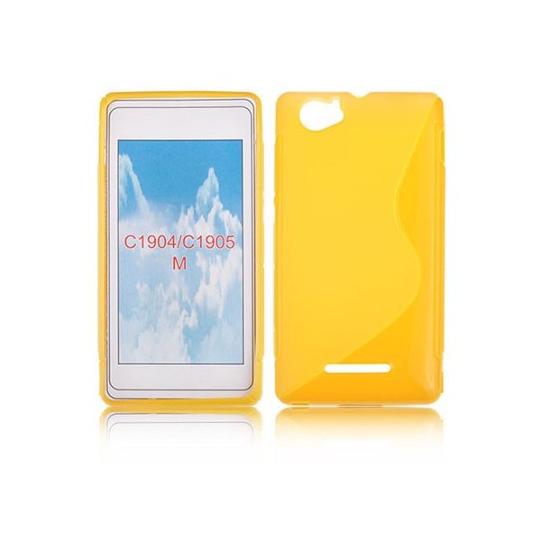 CUSTODIA GEL TPU SILICONE DOUBLE per SONY XPERIA M, C1904, C1905, C2004, C2005 COLORE GIALLO