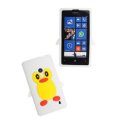 CUSTODIA GEL TPU SILICONE per NOKIA LUMIA 520, LUMIA 525 FANTASIA PINGUINO COLORE BIANCO