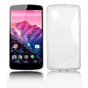 CUSTODIA per LG NEXUS 5 (D820) IN GEL TPU SILICONE DOUBLE COLORE BIANCO-TRASPARENTE