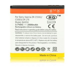 BATTERIA SONY BA950 per XPERIA ZR, M36H, C5502, C5503, LTE, HSPA+ 2500 mAh LI-ION SEGUE COMPATIBILITA'..