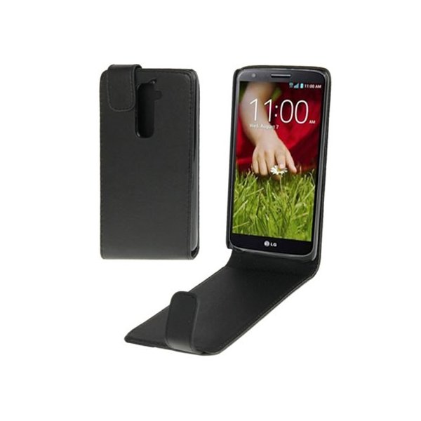 CUSTODIA FLIP VERTICALE PELLE per LG OPTIMUS G2, D802, D802TA, D803 COLORE NERO