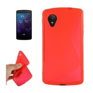 CUSTODIA per LG NEXUS 5 (D820) IN GEL TPU SILICONE DOUBLE COLORE ROSSO