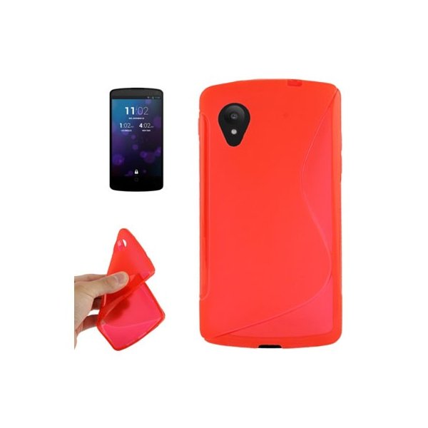 CUSTODIA per LG NEXUS 5 (D820) IN GEL TPU SILICONE DOUBLE COLORE ROSSO