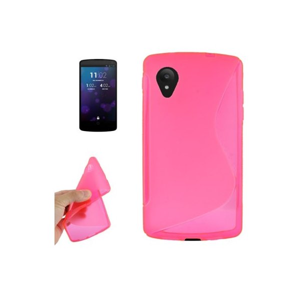 CUSTODIA per LG NEXUS 5 (D820) IN GEL TPU SILICONE DOUBLE COLORE ROSA