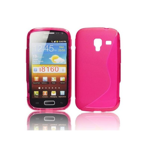 CUSTODIA GEL TPU SILICONE DOUBLE per SAMSUNG I8160 GALAXY ACE 2 COLORE ROSA