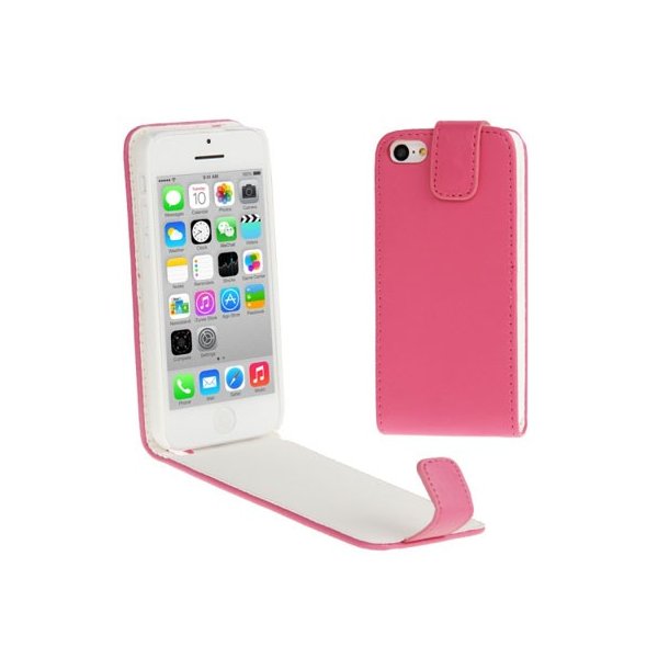 CUSTODIA FLIP VERTICALE PELLE per APPLE IPHONE 5c COLORE FUCSIA