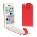 CUSTODIA FLIP VERTICALE PELLE per APPLE IPHONE 5c COLORE ROSSO