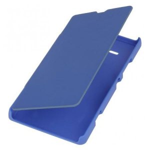 CUSTODIA FLIP COVER ORIZZONTALE per SONY XPERIA SP, M35H, HSPA C5302, LTE C5306, LTE C5303 COLORE AZZURRO