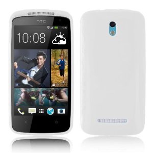 CUSTODIA GEL TPU SILICONE LUCIDA per HTC DESIRE 500 COLORE BIANCO