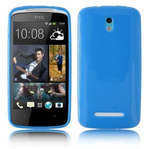 CUSTODIA GEL TPU SILICONE LUCIDA per HTC DESIRE 500 COLORE BLU