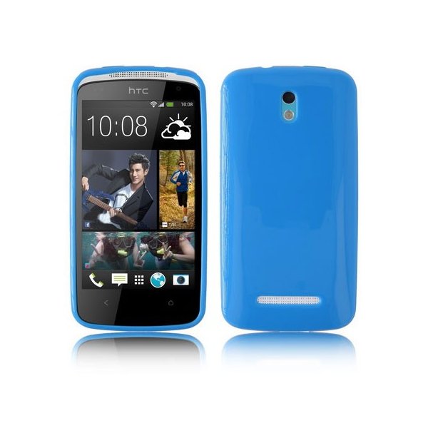 CUSTODIA GEL TPU SILICONE LUCIDA per HTC DESIRE 500 COLORE BLU