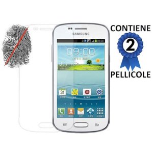 PELLICOLA PROTEGGI DISPLAY ANTI IMPRONTA SAMSUNG S7570 GALAXY TREND II, S7572 GALAXY TREND II DUOS CONFEZIONE 2 PEZZI