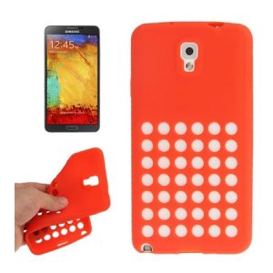 CUSTODIA GEL TPU SILICONE CON FORI per SAMSUNG GALAXY NOTE 3, N9000, N9002, N9005 COLORE ROSSO