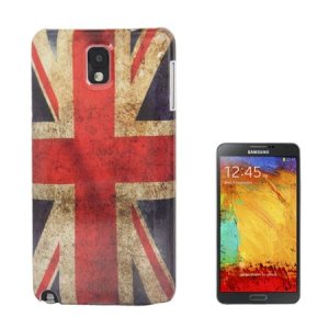 CUSTODIA BACK RIGIDA per SAMSUNG GALAXY NOTE 3, N9000, N9002, N9005 FANTASIA BANDIERA UK ANTICATA