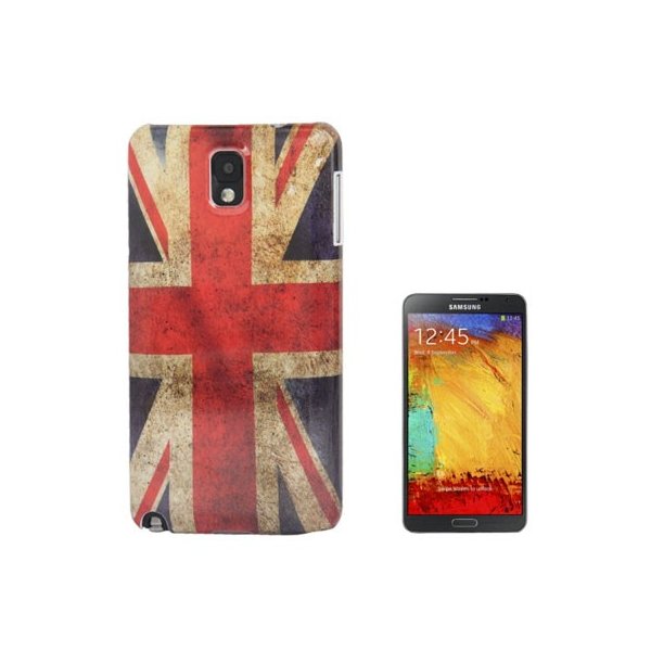 CUSTODIA BACK RIGIDA per SAMSUNG GALAXY NOTE 3, N9000, N9002, N9005 FANTASIA BANDIERA UK ANTICATA