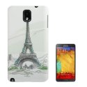 CUSTODIA BACK RIGIDA per SAMSUNG GALAXY NOTE 3, N9000, N9002, N9005 FANTASIA TOUR EIFFEL SU SFONDO BIANCO