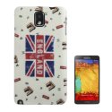 CUSTODIA BACK RIGIDA per SAMSUNG GALAXY NOTE 3, N9000, N9002, N9005 FANTASIA BANDIERA UK SU SFONDO BIANCO CON LETTERE