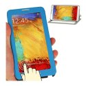 CUSTODIA FLIP ORIZZONTALE TOUCH SCREEN per SAMSUNG GALAXY NOTE 3, N9000 CON FINESTRA GRANDE E STAND COLORE BLU