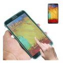 CUSTODIA GEL TPU SILICONE FLIP BOOK TOUCH SCREEN per SAMSUNG GALAXY NOTE 3, N9000, N9002, N9005 COLORE VERDE ACQUA