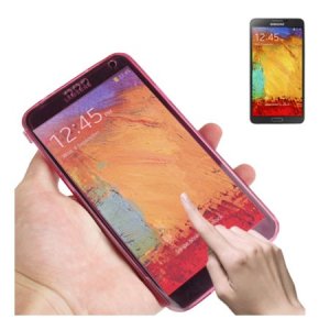 CUSTODIA GEL TPU SILICONE FLIP BOOK TOUCH SCREEN per SAMSUNG GALAXY NOTE 3, N9000, N9002, N9005 COLORE FUCSIA