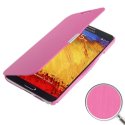 CUSTODIA FLIP ORIZZONTALE per SAMSUNG GALAXY NOTE 3, N9000, N9002, N9005 COLORE ROSA EFFETTO SPAZZOLATO