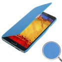 CUSTODIA FLIP ORIZZONTALE per SAMSUNG GALAXY NOTE 3, N9000, N9002, N9005 COLORE AZZURRO EFFETTO SPAZZOLATO