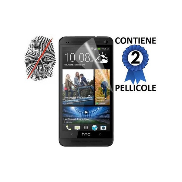 PELLICOLA PROTEGGI DISPLAY ANTI IMPRONTA HTC ONE MAX CONFEZIONE 2 PEZZI