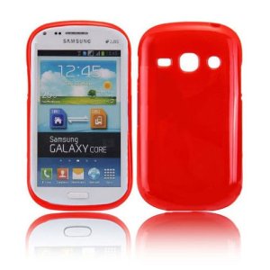 CUSTODIA GEL TPU SILICONE LUCIDA per SAMSUNG I8260 GALAXY CORE, I8262 COLORE ROSSO