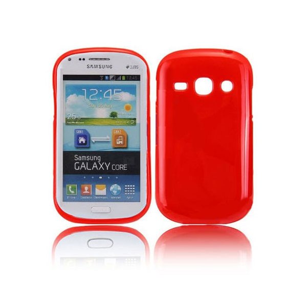 CUSTODIA GEL TPU SILICONE LUCIDA per SAMSUNG I8260 GALAXY CORE, I8262 COLORE ROSSO