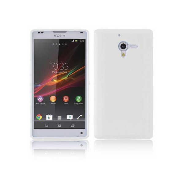 CUSTODIA GEL TPU SILICONE LUCIDA per SONY XPERIA ZL LTE, C6503, C6502, C6506, HSPA+, L35H COLORE BIANCO