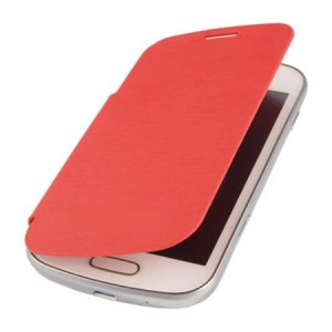 CUSTODIA FLIP COVER ORIZZONTALE per SAMSUNG S7562 GALAXY S DUOS COLORE ROSSO