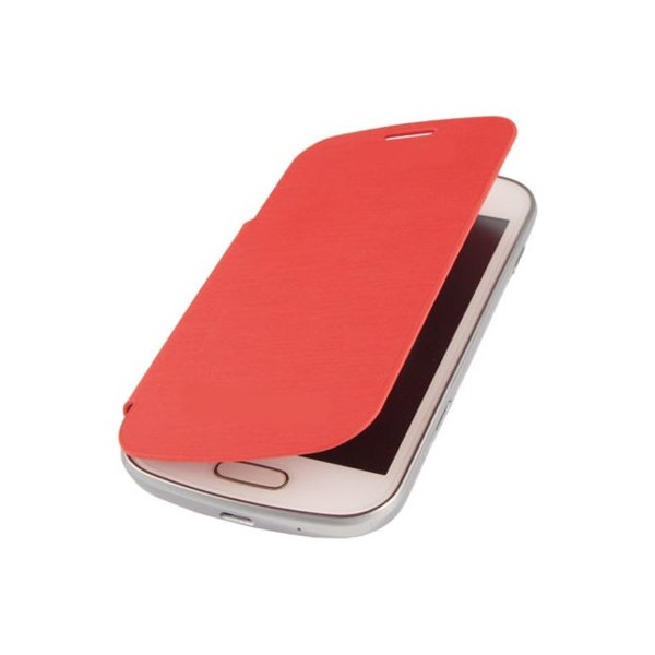 CUSTODIA FLIP COVER ORIZZONTALE per SAMSUNG S7562 GALAXY S DUOS COLORE ROSSO