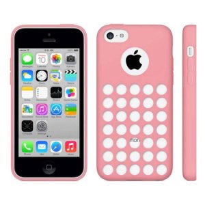 CUSTODIA GEL TPU SILICONE SEMI-RIGIDO CON FORI per APPLE IPHONE 5c COLORE ROSA