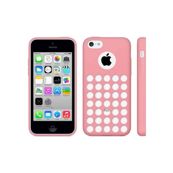 CUSTODIA GEL TPU SILICONE SEMI-RIGIDO CON FORI per APPLE IPHONE 5c COLORE ROSA